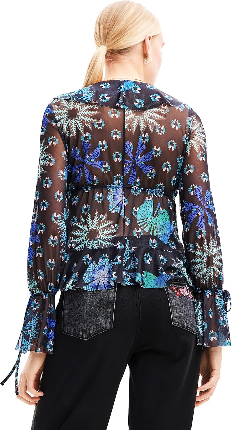 Desigual Damen Ts_lua T-Shirt, S Blau