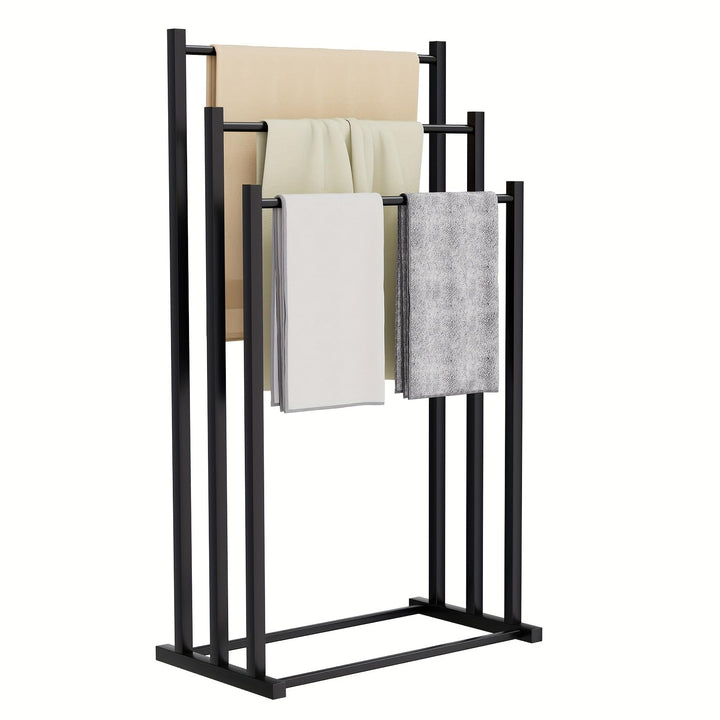 Freistehender Handtuchständer, 3 Stangen, Bodenständer für Badezimmer, Schnelltrocknend, Einfache Mo