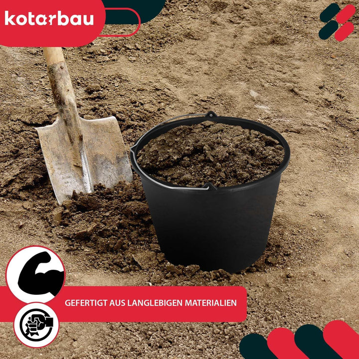KOTARBAU 20er Set Baueimer 16L aus Kunststoff Putzeimer Mörteleimer Zementeimer Wassereimer Gartenei