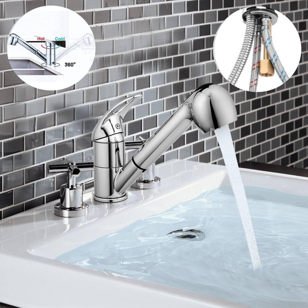 Himimi® Küchenarmatur 360 ° Drehbare| ausziehbar Wasserhahn Mit 2 Sprüharten (Spray & Strahl)| Edels