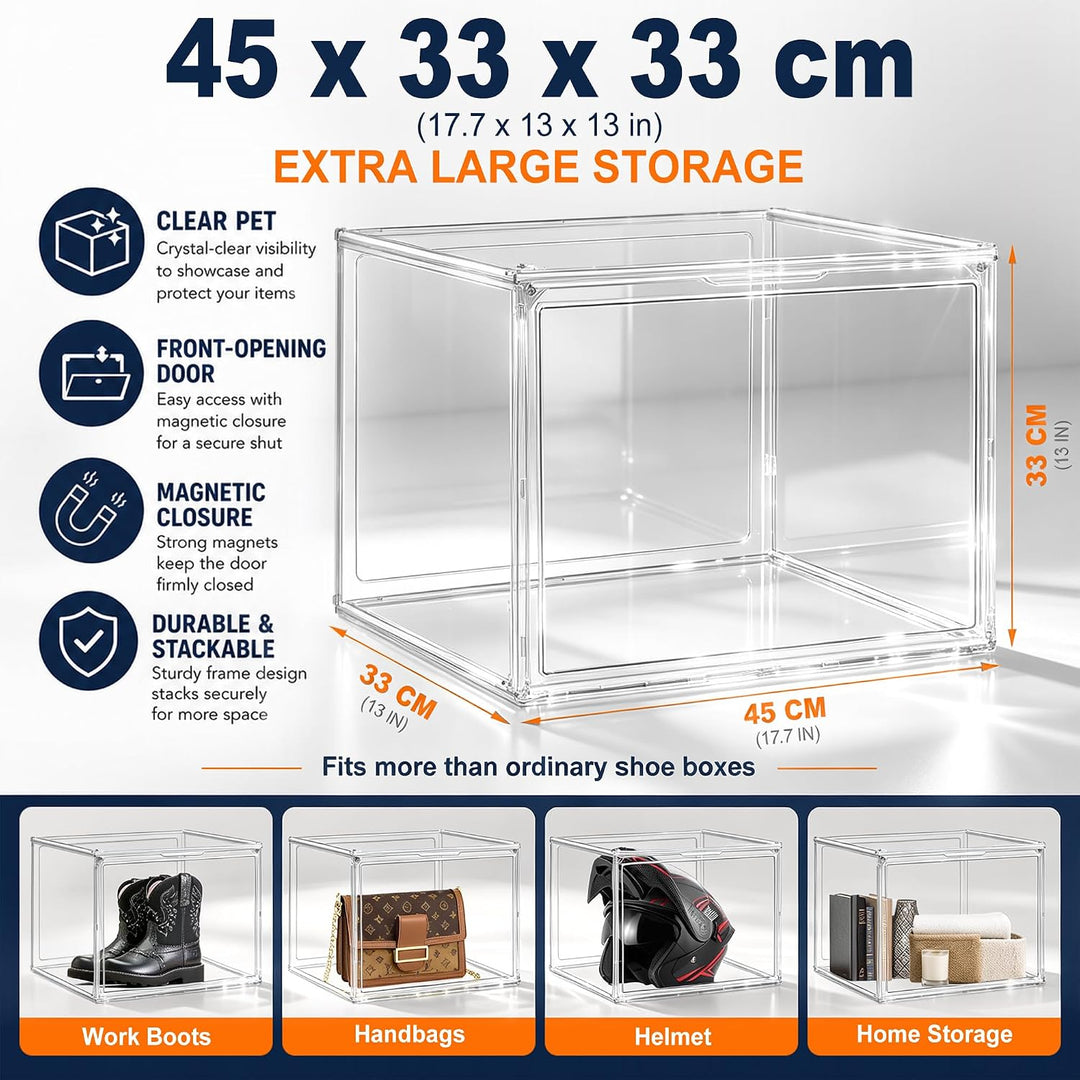 Schuhaufbewahrungsbox, XXX-Grosse Extra grosse Acryl Display Case Transparente Sneaker Schuh Organiz