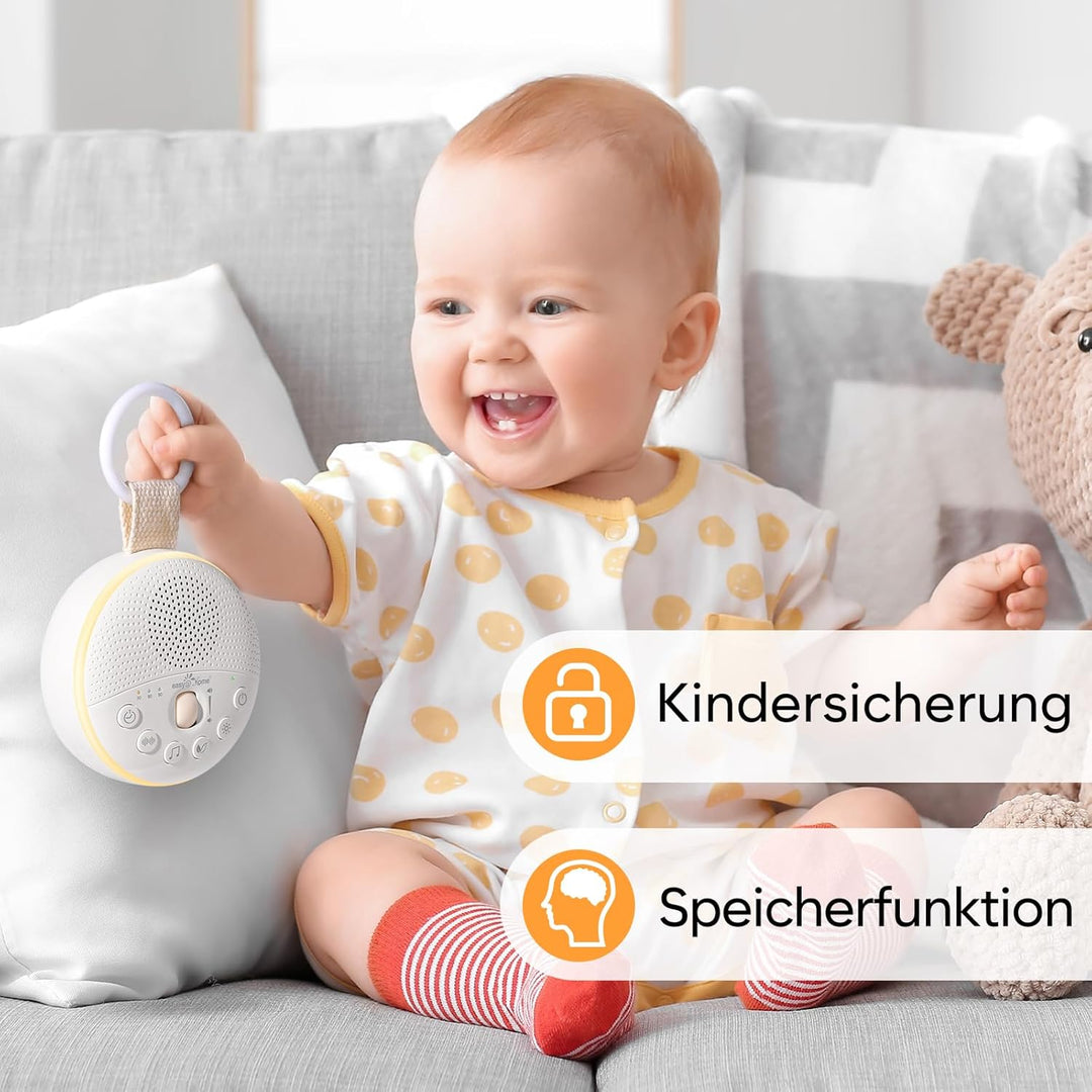 Easy@Home White Noise Maschine Baby - Tragbare Einschlafhilfe mit 34 beruhigenden Klängen Weisses Ra