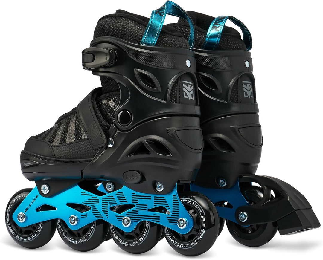 RAVEN Inline Skates Inliner für Kinder und Erwachsene OPTIONAL 2in1 mit Schlittschuhen verstellbar O