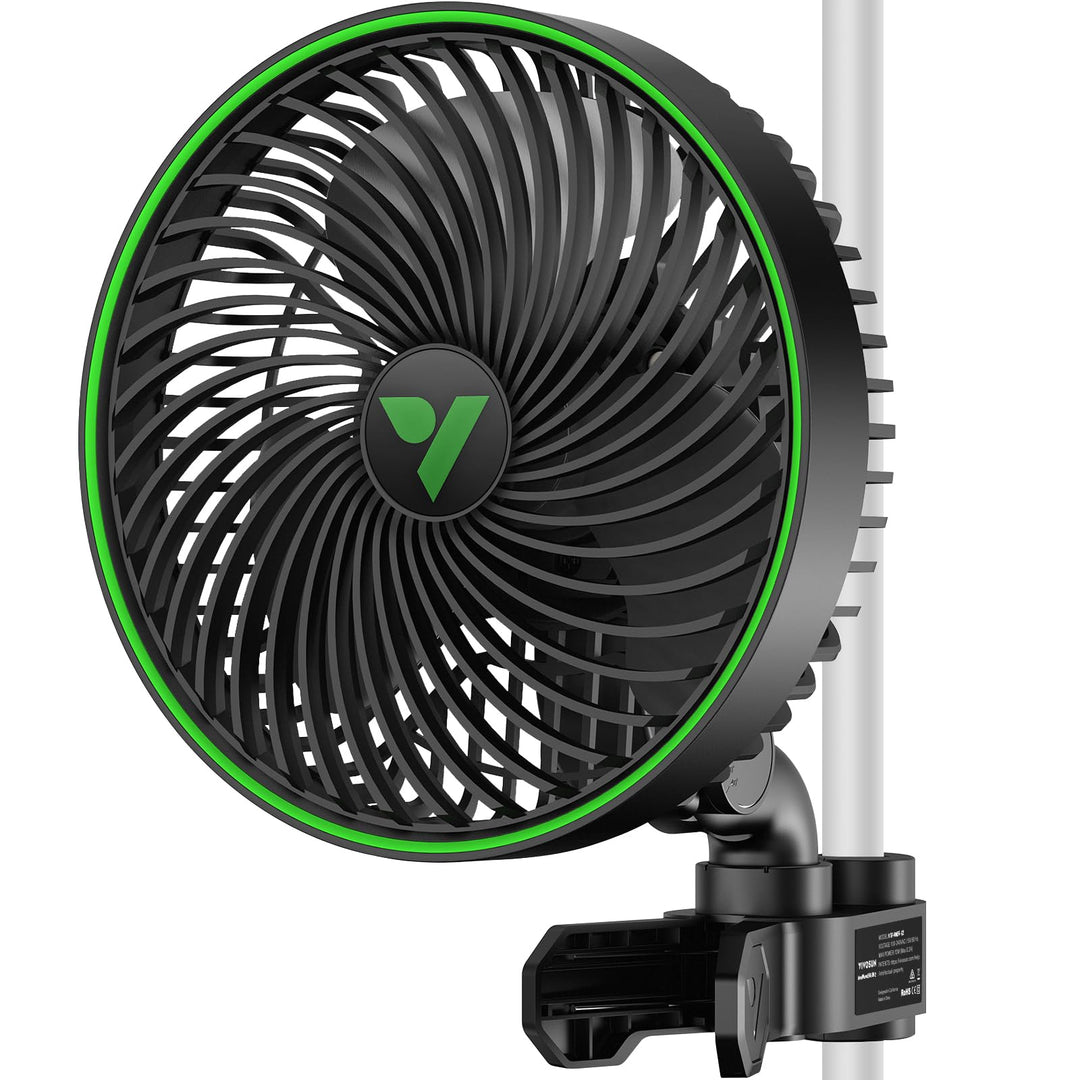 VIVOSUN AeroWave E6 Gen2 Grow Ventilator Oszillierend Clip Ventilator Grow 150 mm, EC-Motor Smarte W