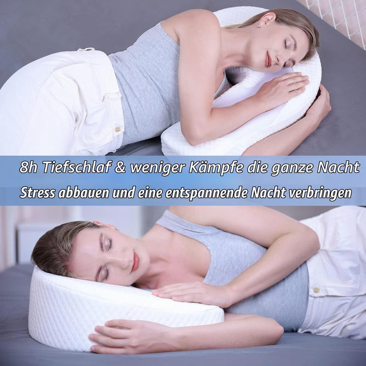 HOMCA Seitenschläferkissen U-förmiges Memory Foam Kopfkissen Ergonomisches Für Bauchschläfer und Sei