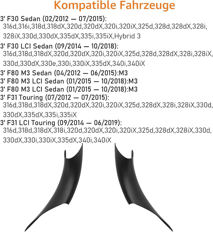 TTCR-II 2PCS Türgriff Innen Kompatibel mit Türgriffe BMW 3er 4er F30/F31/F34/F80 320i,328i,330i,335i