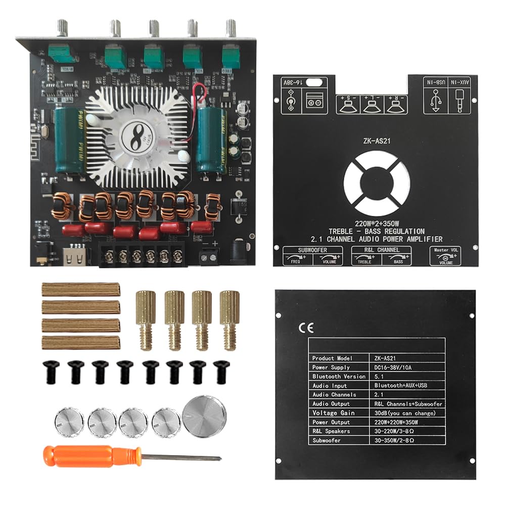 ZK AS21 Audio Verstärkerplatine DC16~38 V 2.1Channel Digitalverstärker Modul mit TPA3255 Chip 220W ~