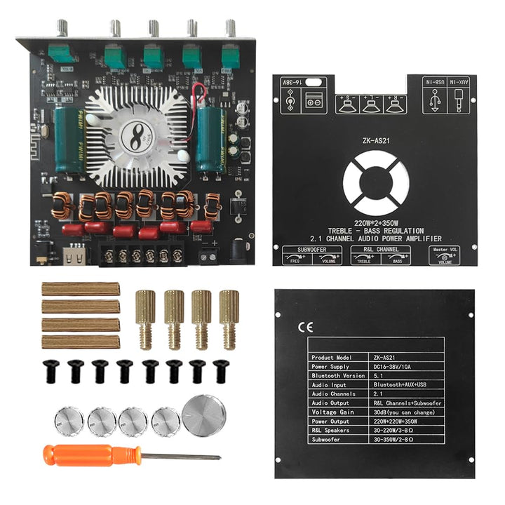 ZK AS21 Audio Verstärkerplatine DC16~38 V 2.1Channel Digitalverstärker Modul mit TPA3255 Chip 220W ~