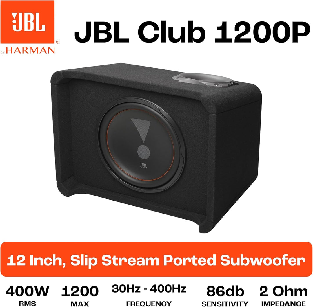 JBL Club 1200P Passive Subwoofer Auto – Enorm Kraftvolle Bass Box – Passiver Gehäuse Subwoofer fürs