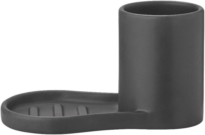 blomus Spülset -PIRO- | Geschirrspülset Farbe Schwarz | Hochwertiges Steingut | 9Lx17Bx10H cm | Mit
