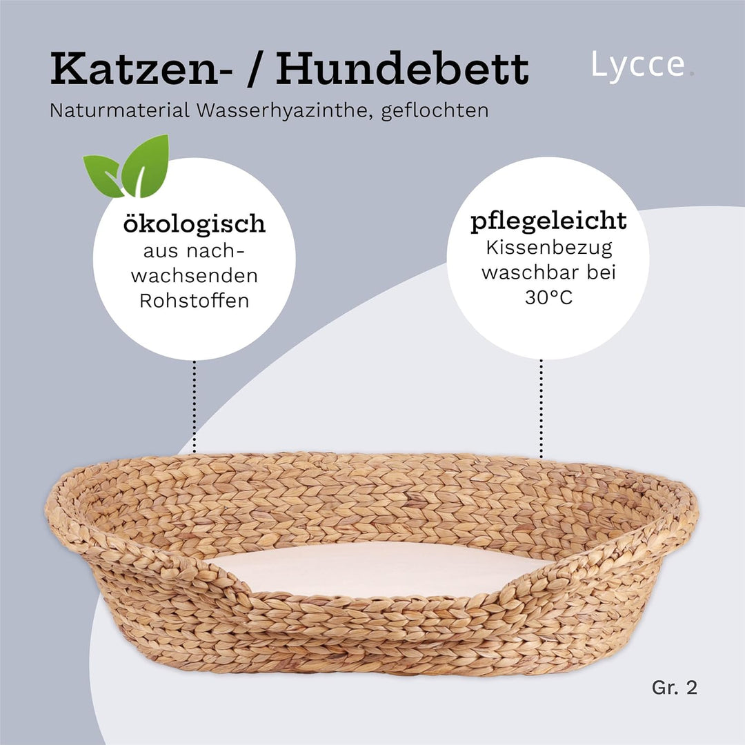 Katzenbett Hundebett für kleine Hunde | Kissen waschbar bei 30° | ovale Form mit hohem Rand | Wasser