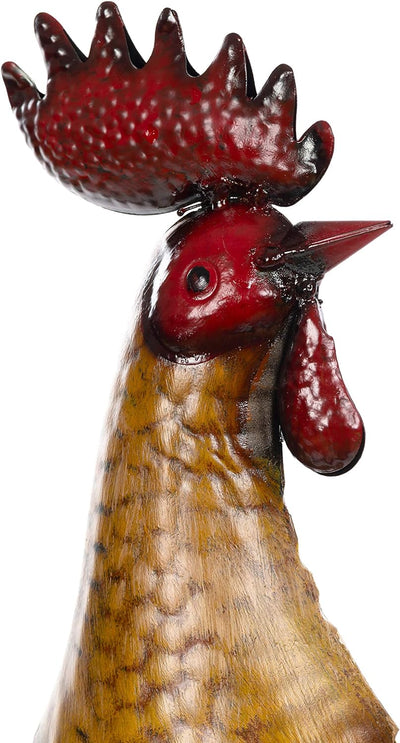 Riesiges dekoratives Metall Figurenpaar Hahn und Henne Set NA681 + 682 Hahn 55cm Huhn52 cm Hand bema