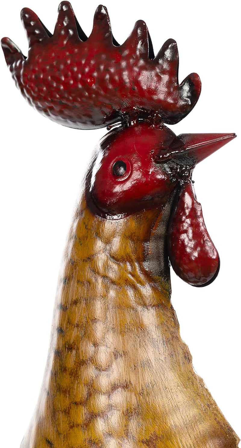 Riesiges dekoratives Metall Figurenpaar Hahn und Henne Set NA681 + 682 Hahn 55cm Huhn52 cm Hand bema