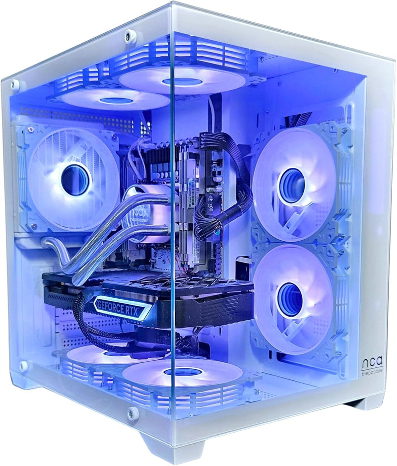 Gaming PC Phantom White | GeForce RTX 4060 | Intel XEON 10 Kerner | RGB Lüfter mit Fernbedienung | W