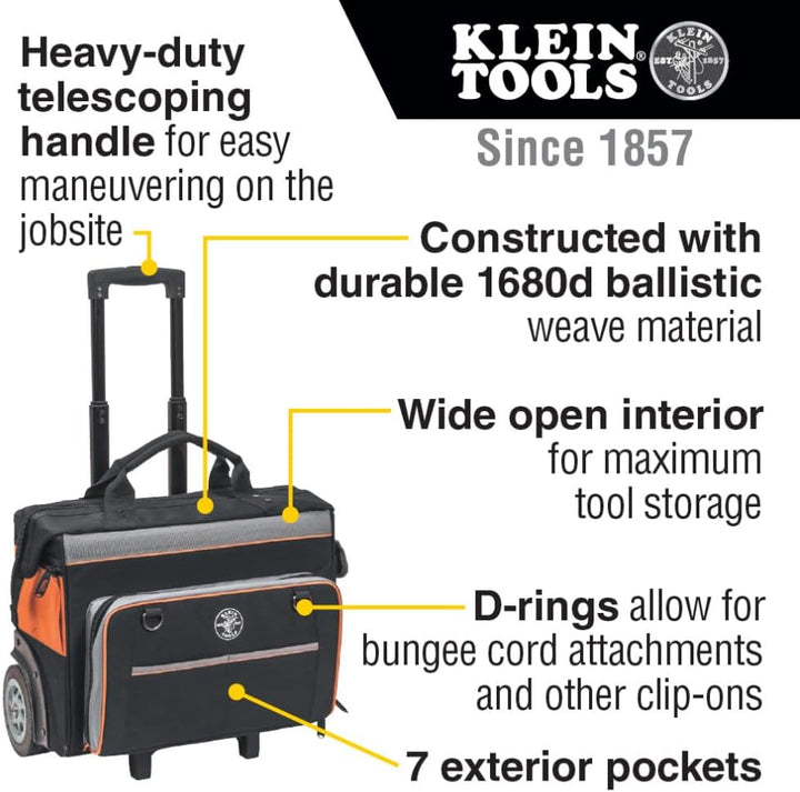 Klein Tools 55456BPL Tradesman Pro Tech Rucksack, 55452RTB Werkzeugtasche mit Rollen, Werkzeugtasche