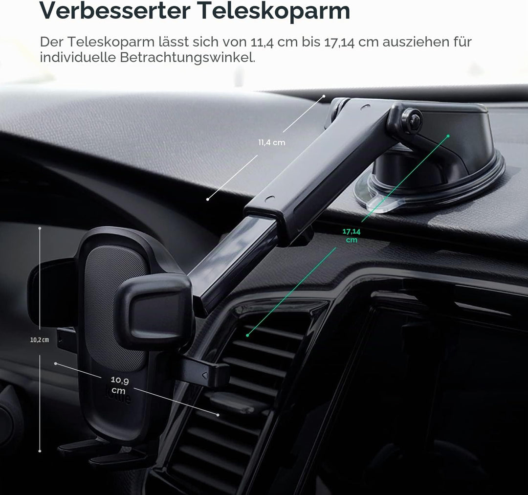 iOttie Handyhalterung Auto 2023 Easy One Touch Upgrade Super Stabil Saugnapf &amp; Lüftung 100% Sicher U