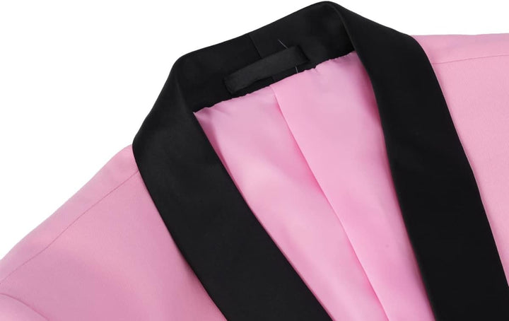 Sliktaa Herren Anzug 3 Teilig Slim Fit Reihe Einfarbig Stoff Business Shawl Kragen Klassisch Tunika