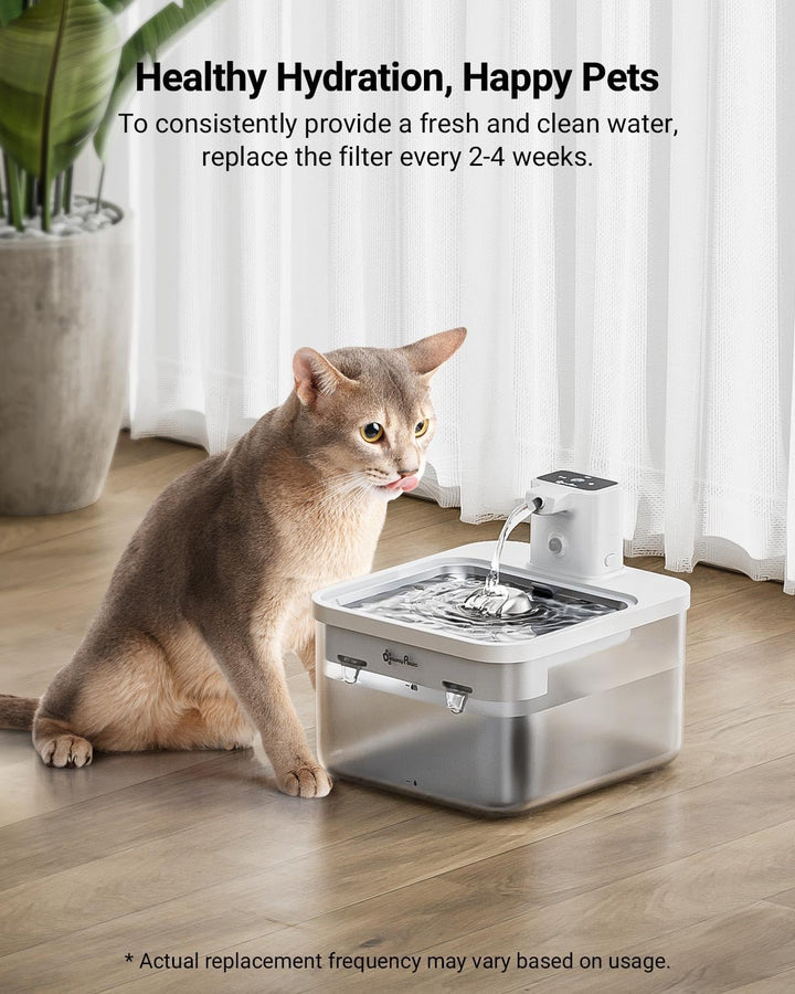 DownyPaws Trinkbrunnen für katze kabellos Filter 6 STK Für DPWFP6 Weiss, Weiss