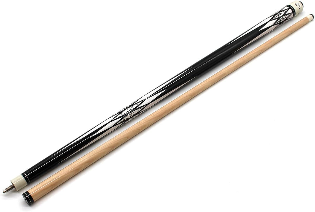 Billard Queue Set Komplettset White Diamond, 147cm Queue mit Köcher, Handschuh und Kreide Diamond -