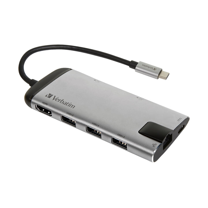 Verbatim USB-C Adapter USB 3.1 GEN 1/USB, 49142 Multiport-Hub HDMI/SDHC/MicroSDHC/RJ45, Multiport-Hu