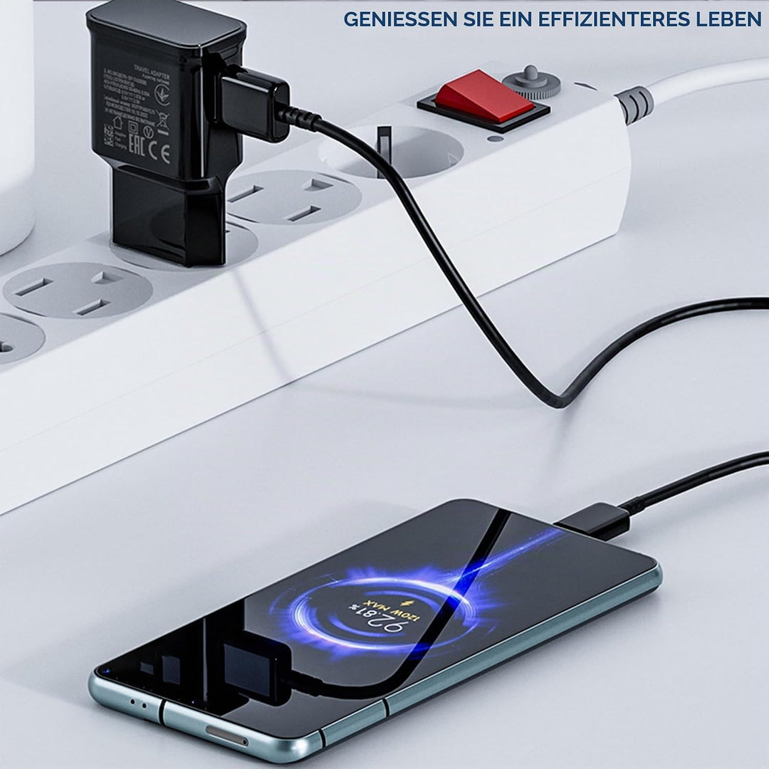 2er-Pack USB Ladegerät mit 2m Ladekabel USB Typ-C für Samsung Galaxy A13 A14 A15 A23 A25 A33 A34 A35
