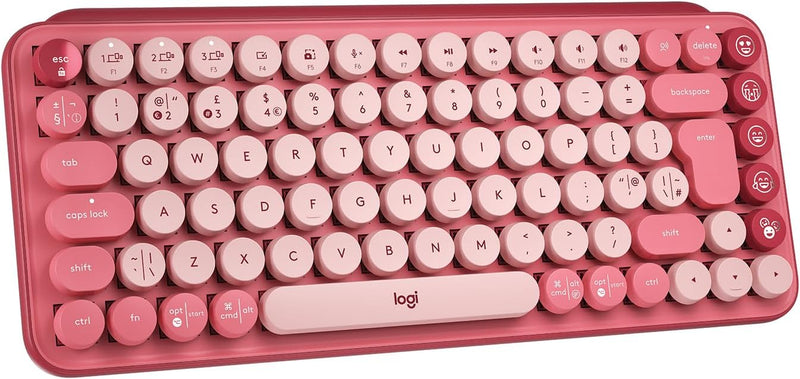 Logitech POP Keys Mechanische kabellose Tastatur mit anpassbaren Emoji-Tasten, Englishes QWERTY-Layo