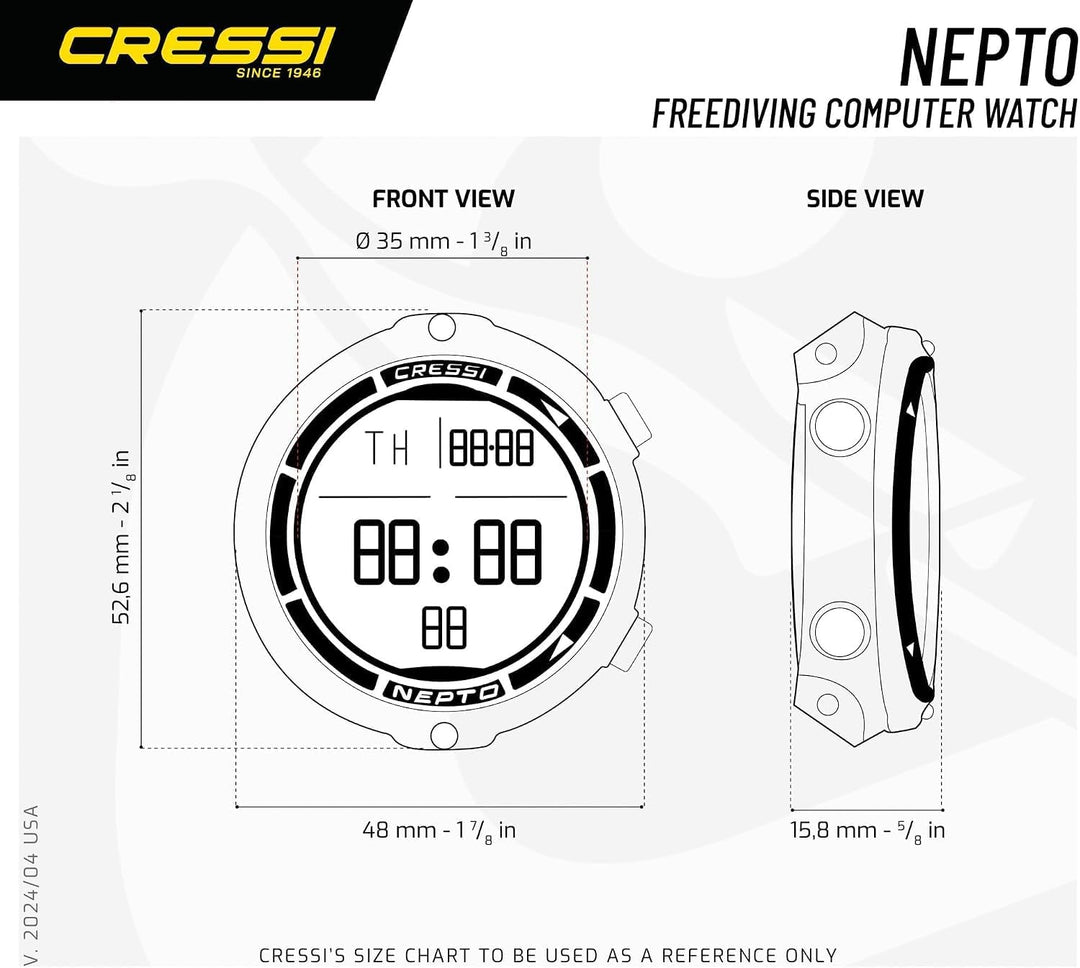 Cressi Nepto Watch Computer - Freitaucheruhr_Computer, Einheitsgrösse, Unisex Erwachsene Schwarz, Sc