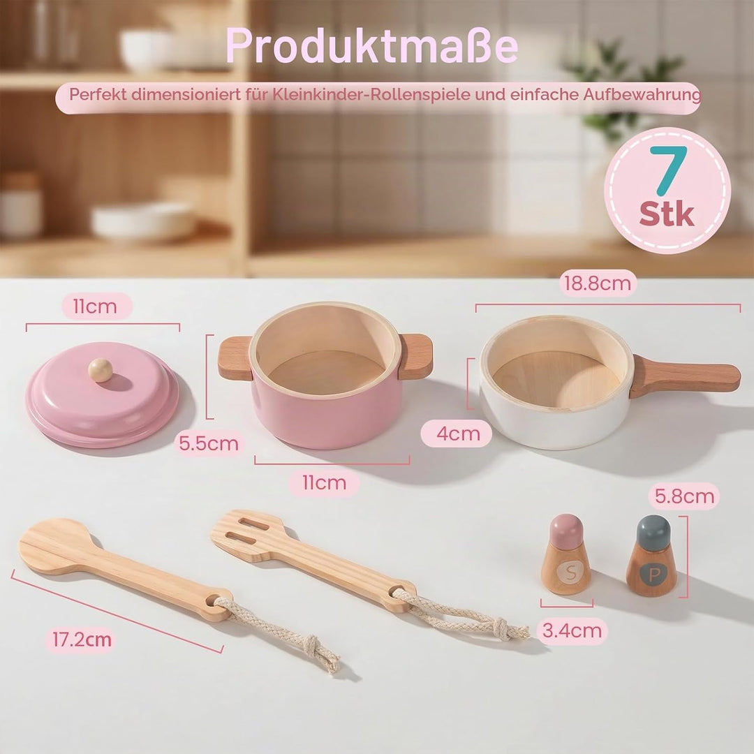 Kinderküche Zubehör, Realistisches Design, Sicher und Zuverlässig, Spielzeug Küchenzubehör, Topfset