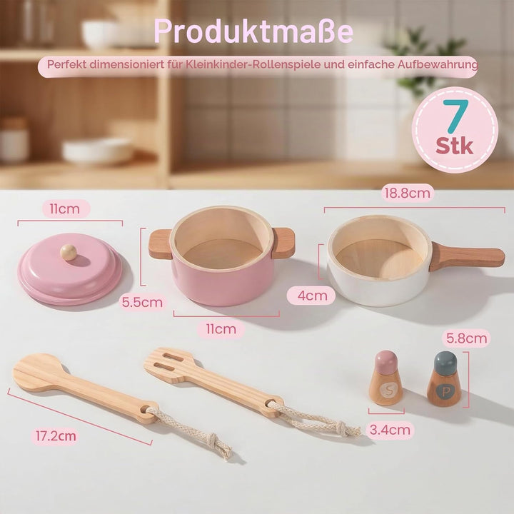 Kinderküche Zubehör, Realistisches Design, Sicher und Zuverlässig, Spielzeug Küchenzubehör, Topfset