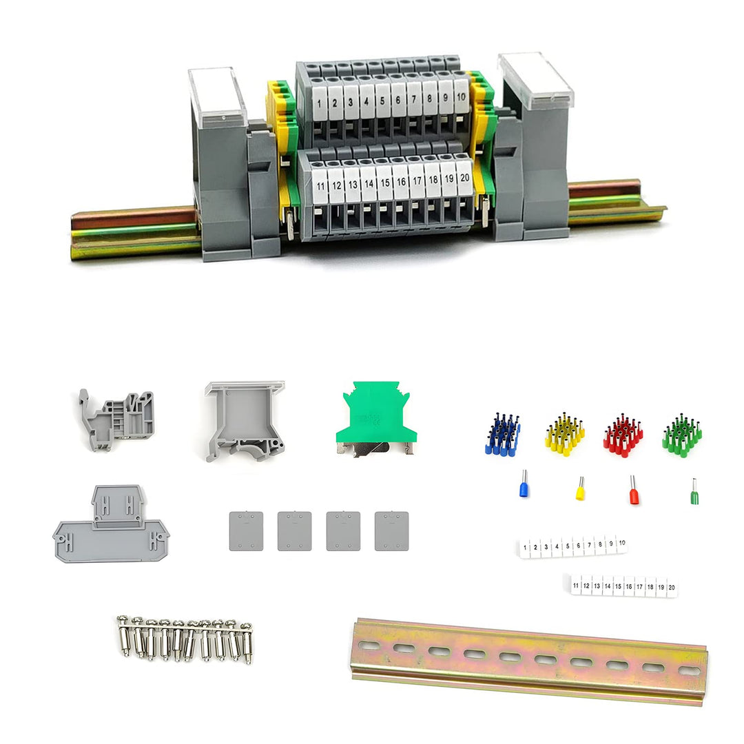 JINXM Reihenklemme DIN-Schienenanschlussblock-Kit MBKKB2.5 Klemme für Hutschiene Reihenklemmen Hutsc