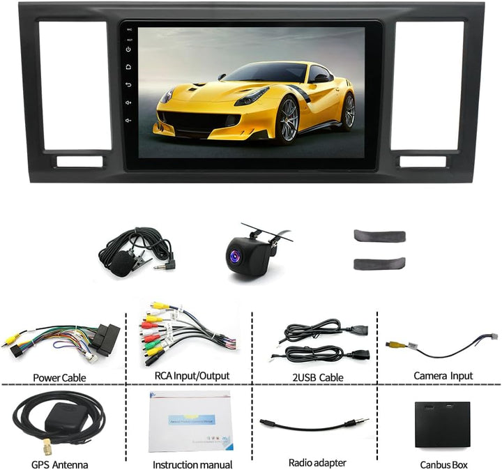 2+64G 9 Zoll Bluetooth Autoradio mit Bildschirm für VW T6 Transporter Multivan 2016-2022 Android 14