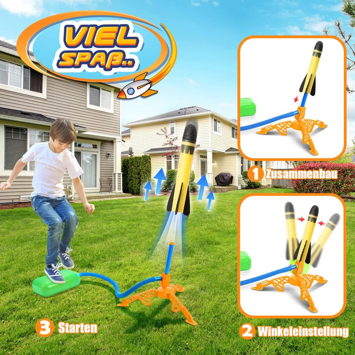 Spielzeug ab 3-12 Jahre Junge, Outdoor Spiele für Kinder Raketen Spielzeug Gartenspielzeug Draussen