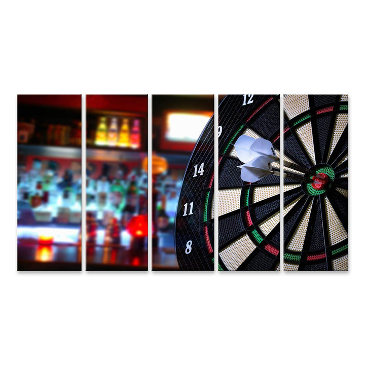 Bild Bilder auf Leinwand Darts Wandbild Poster Leinwandbild RSK Leinwand 160x80cm - 5 Teile XXL, Lei
