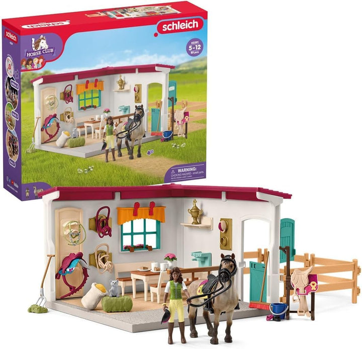 SCHLEICH 42591 Horse Club Sattelkammer, 85 Teile Spielset Pferde Figur & 42612 Hindernisse Zubehör,