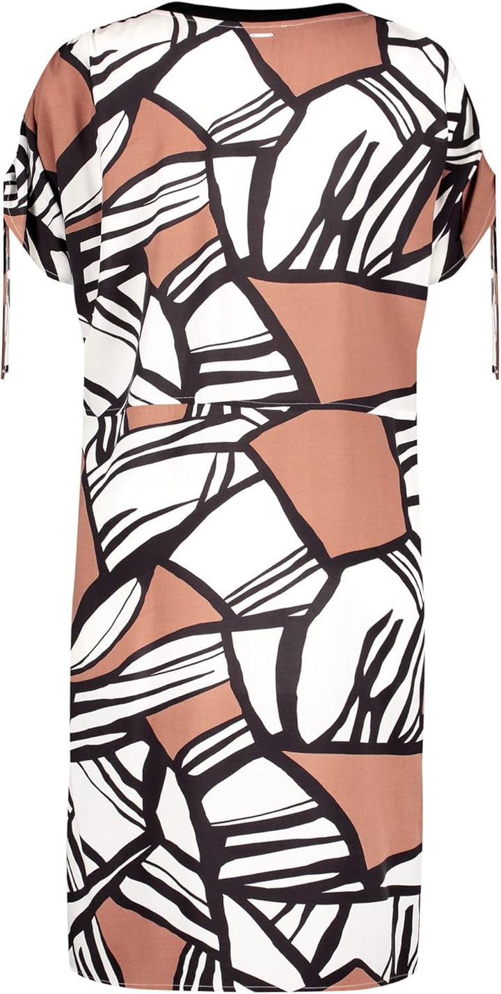 Taifun Damen Gewebe Kleid 42 Offwhite Gemustert, 42 Offwhite Gemustert