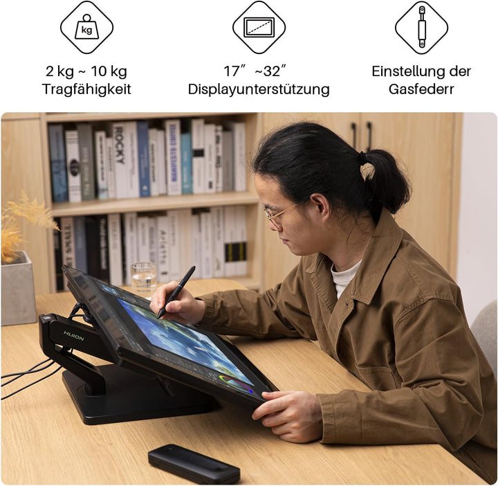 Huion ST500 Monitor Halterung, Ständer Kompatibel mit Kamvas 22 &amp; Plus, Kamvas Pro 24 (4K), Kamvas 2