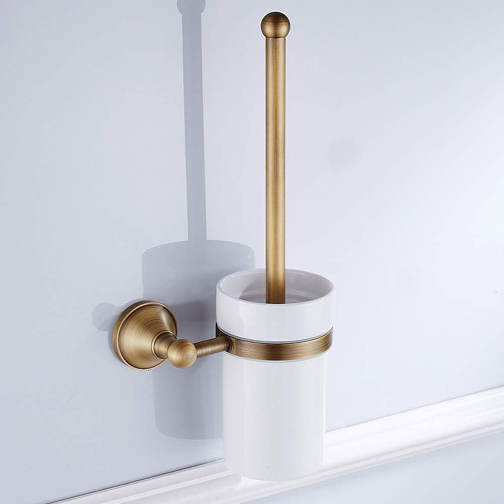 Leikance WC-Bürstenhalter, europäischer Stil, Antik-Bronze, Wandmontage, Messing, Badezimmer-Zubehör