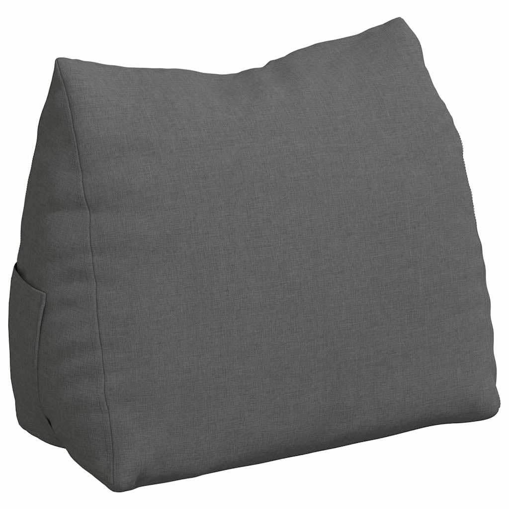 vidaXL Rückenkissen Dunkelgrau 45 x 20 x 35 cm Stoff, Kissen für Wohnzimmer, moderner Bezug, abnehmb