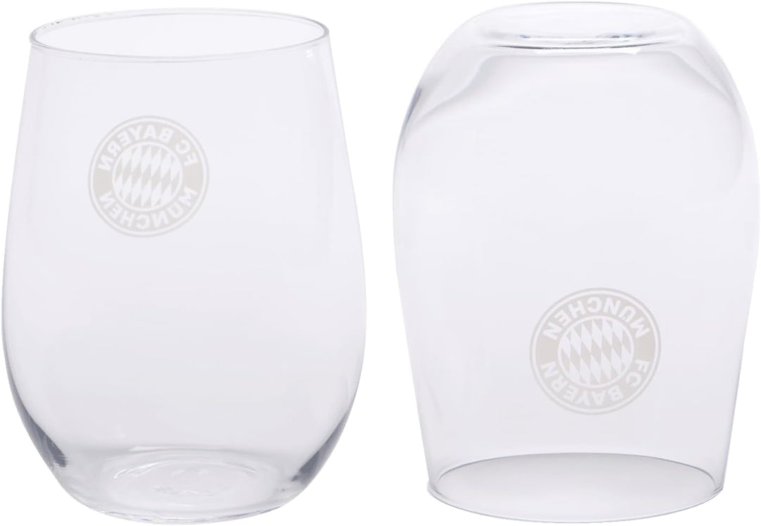 FC Bayern München Wasserglas 2er-Set I Fussball 2 Stück (1er Pack), 2 Stück (1er Pack)