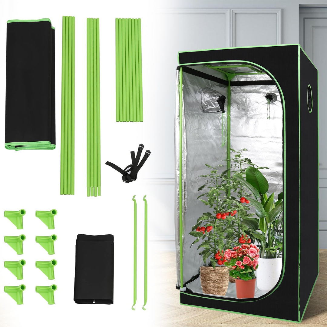 Growzelt 80x80x180 cm Grow Tent 600D Oxford Grow Box Lichtdicht und Wasserdicht Pflanzenzelt Growsch