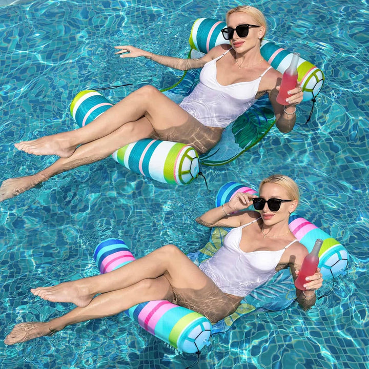 Aufblasbare Wasserhängematte - 2 Stücke Luftmatratze Pool Float Dauerhaft Mehrzweck Wasser Liegestuh