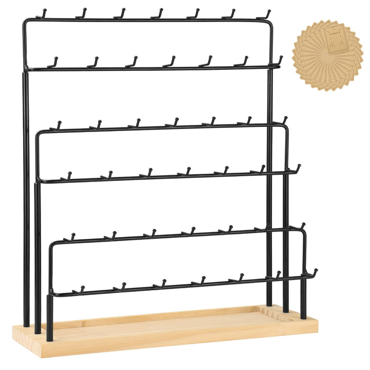 Ohrring-Display für Händler, 6 Etagen, 42 Haken, Holz, Ohrring-Präsentationsständer für Ohrringe, Ha