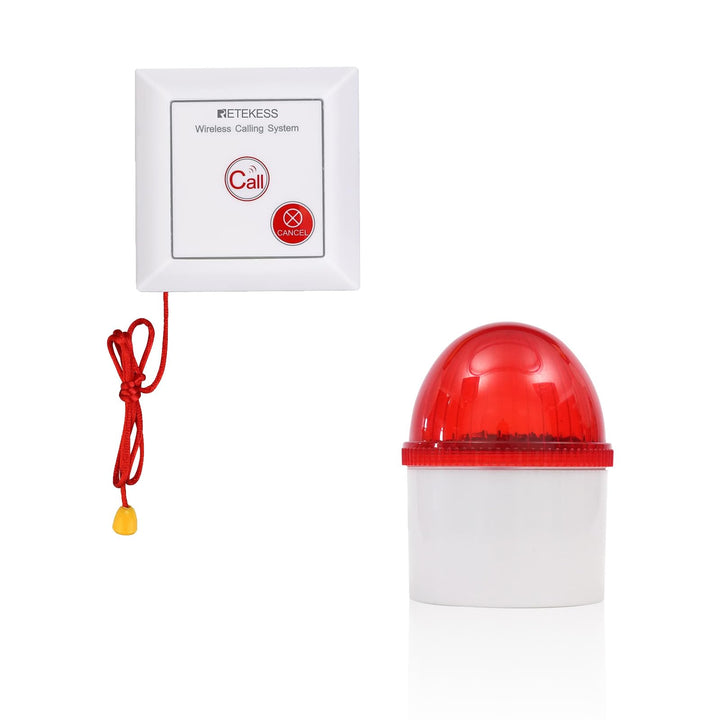 Retekess TH103 Notrufklingel für Zuhause , Hausnotruf Intern, wasserdichte IP54-Ruftaste mit SOS-Kab