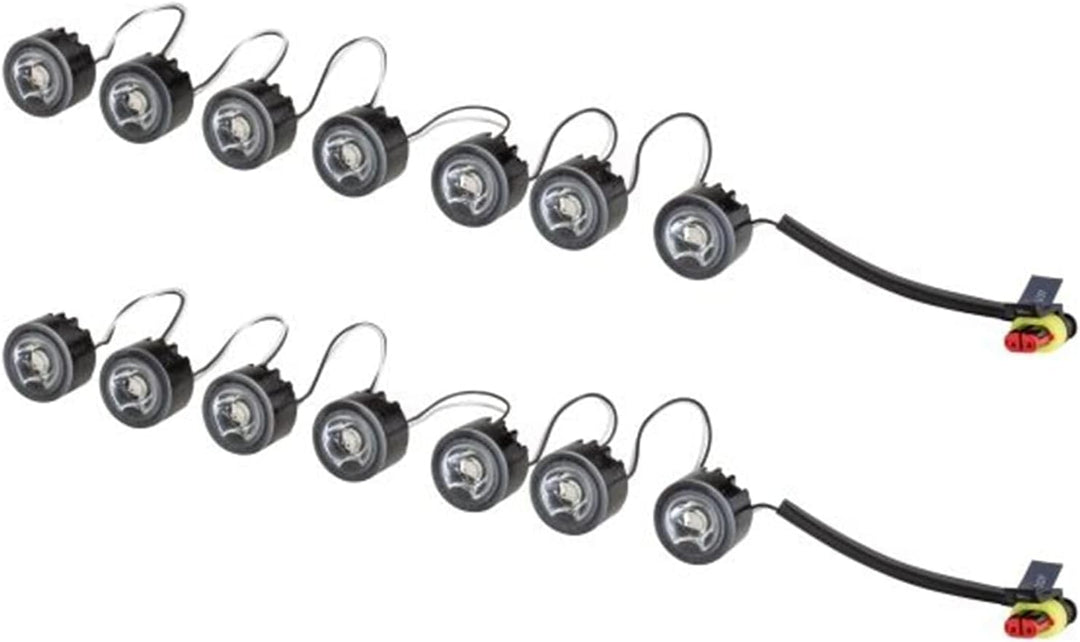 HELLA - LED-Tagfahrleuchtensatz - LEDayFlex - 24/12V - rund - Einbau - Lichtscheibenfarbe: glasklar