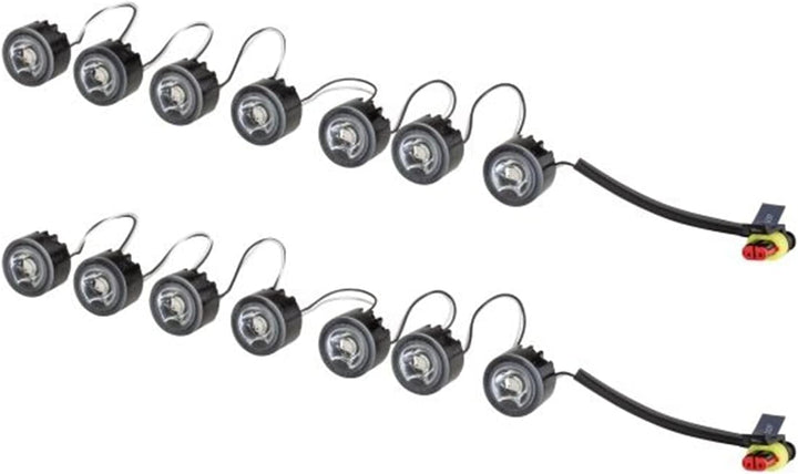 HELLA - LED-Tagfahrleuchtensatz - LEDayFlex - 24/12V - rund - Einbau - Lichtscheibenfarbe: glasklar
