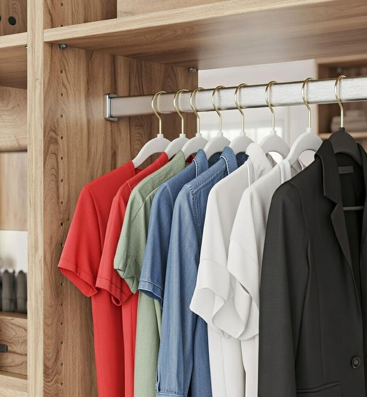 50 Stück hochwertige Samt Kleiderbügel in der Farbe Weiss mit Gold Look Haken/Anti-Rutsch/von Sticka