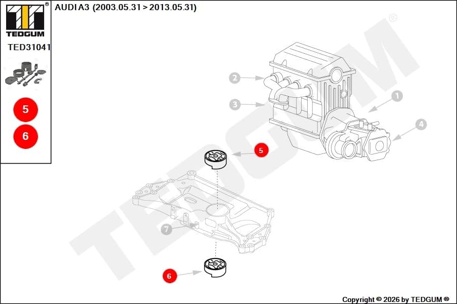 TEDGUM TED31041 ABZIEHER FÜR MOTORHILFSRAHMENBUCHSEN