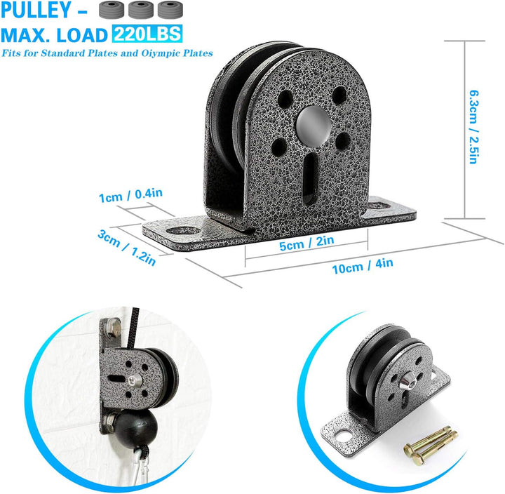 Generisch Fitness Wall Mount Pulley System, Weight Cable Pulley System for Gym, LAT Pull Down and Lo