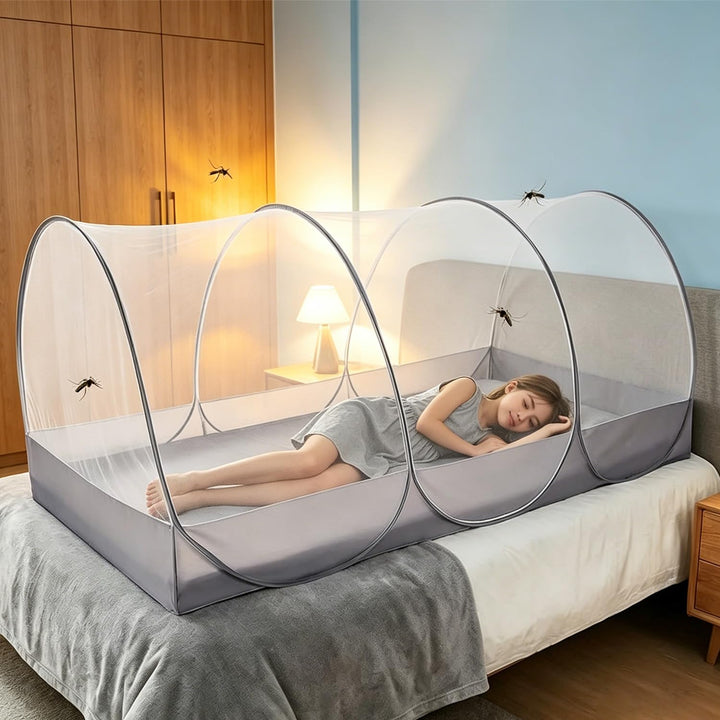 Moskitonetz Pop Up 190x90x90 cm, Moskitonetz Bett Klappbar, Tragbares Faltbares Mückennetz für Outdo