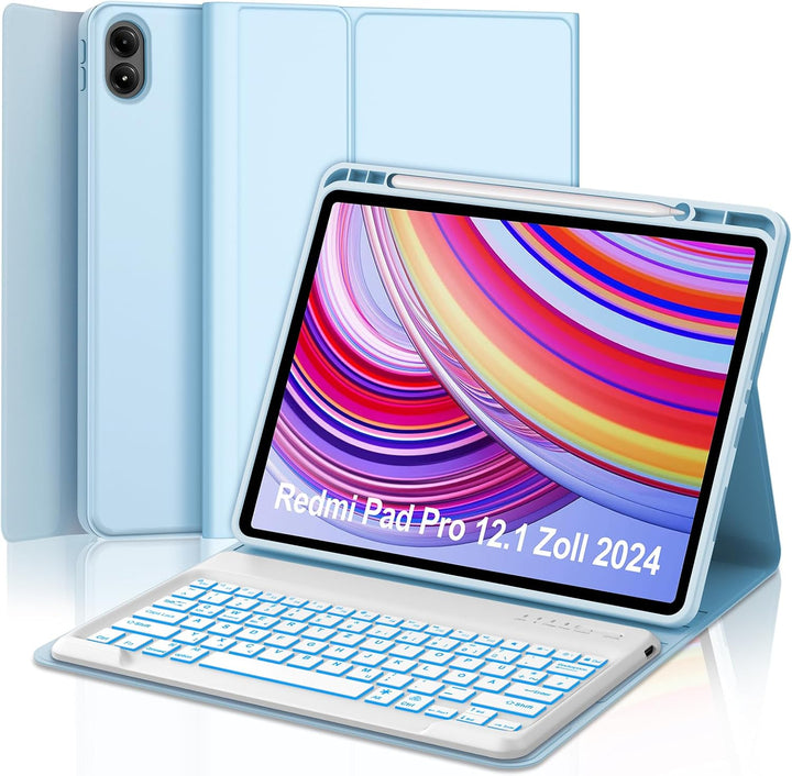 IVEOPPE Tastatur Hülle für Xiaomi Redmi Pad Pro, Tastatur Redmi Pad Pro 12,1 Zoll 2024, Bluetooth 7-